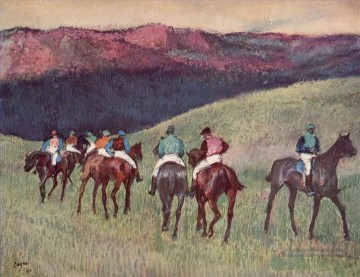 chevaux de course dans un paysage 1894 Edgar Degas Peinture à l'huile